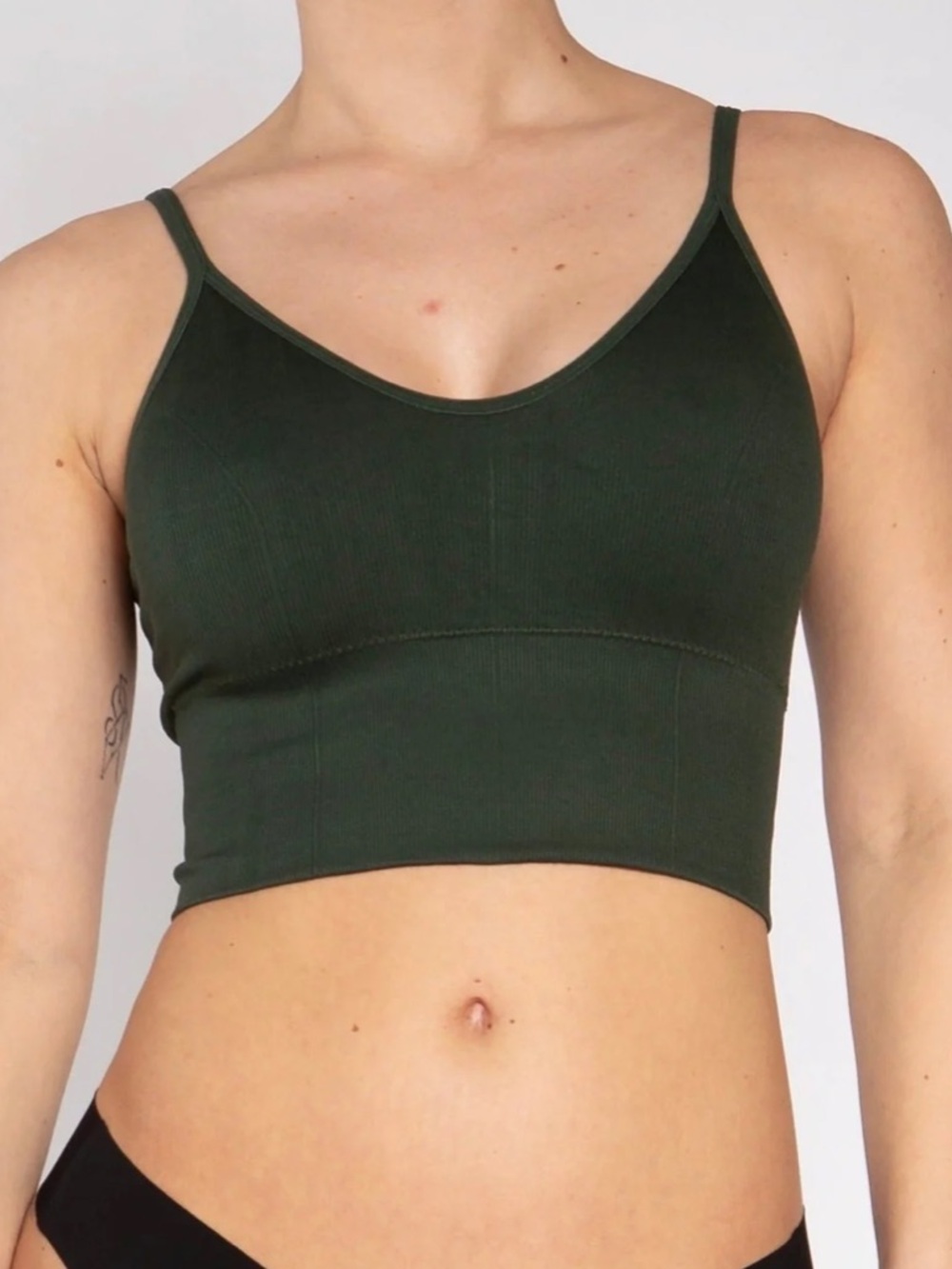 NWT BRIAVIA Somerset Open Back Cami Green Ribbed Rib Tank Top Women's Size L/XL